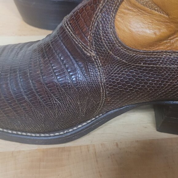 Brown and Tan Western Cowboy Boots - Picture 7 of 10